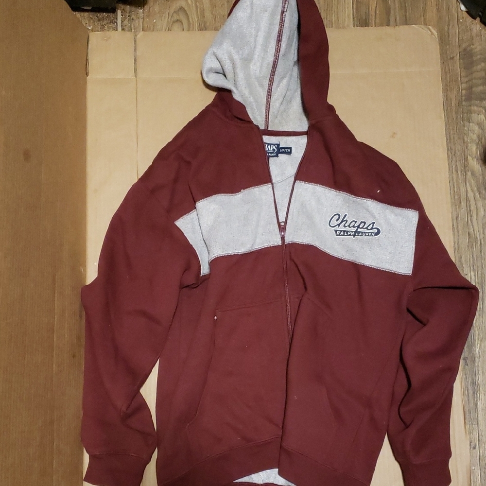 Chaps Burgundy and Light Gray Hoodie